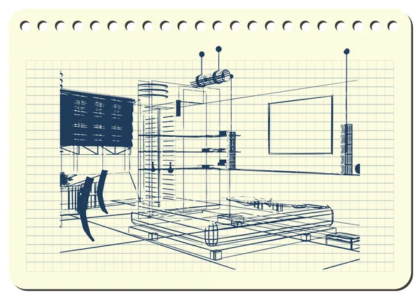 Grafische Illustration mit dekorativer Architektur 10 _ 2 — Stockvektor