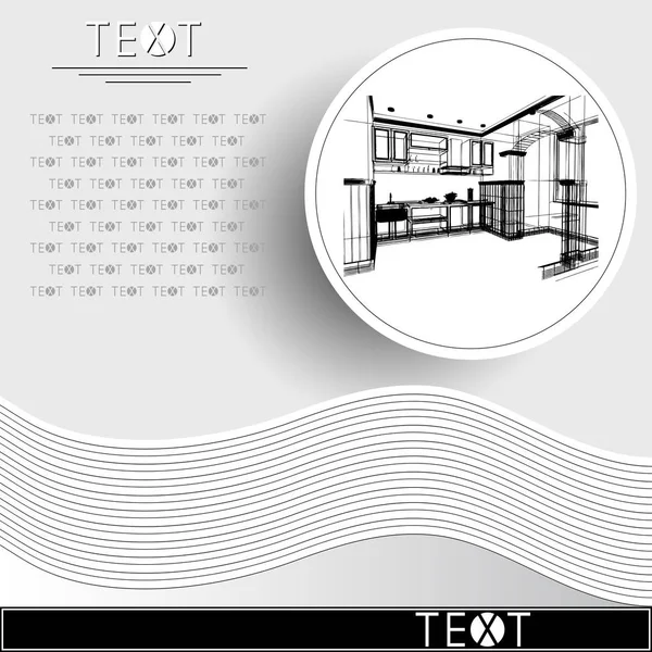 Graficzny ilustracja z 9_3 w ozdobny architektura — Wektor stockowy