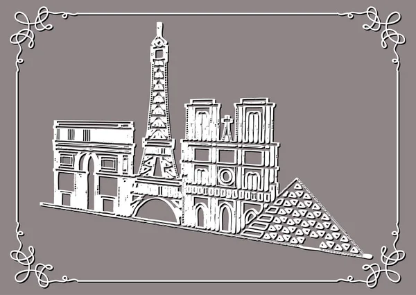 Ilustración gráfica con un boceto de la vista 8 _ 3 — Vector de stock