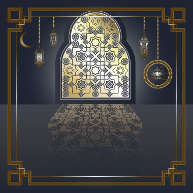 Dekoratif illüstrasyon parlak pencere 4 ile