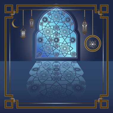 Dekoratif illüstrasyon parlak pencere 1 ile