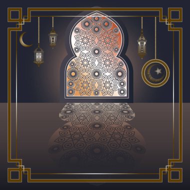 Dekoratif illüstrasyon parlak pencere 5