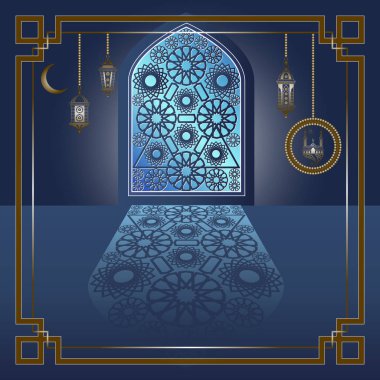 Dekoratif illüstrasyon parlak pencere 6