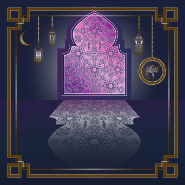 Dekoratif illüstrasyon parlak pencere 8 ile