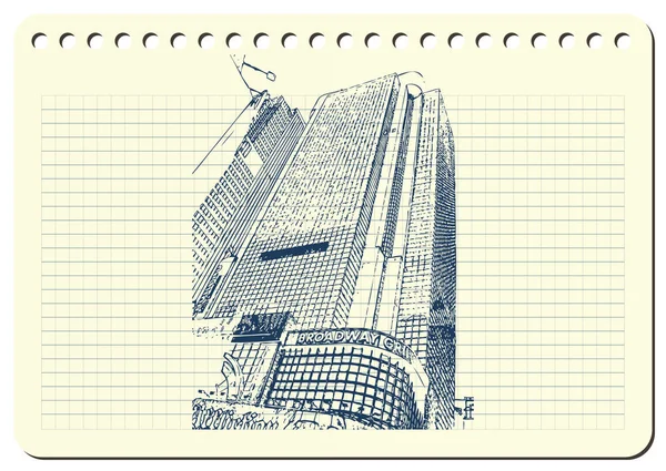 Grafische Illustration mit dekorativer Architektur 14 — Stockvektor