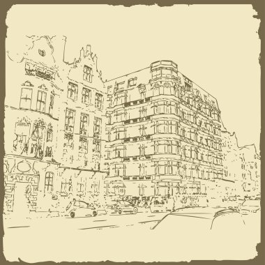 Dekoratif mimari 33 ile grafik illüstrasyon