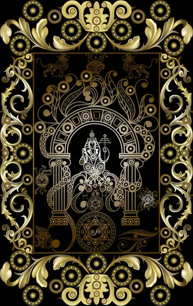 Graphisme Abstrait Avec Carte Tarot Occulte Major Arcana Hiérophant Convient — Image vectorielle