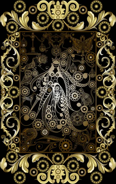 Graphisme Abstrait Avec Carte Tarot Occulte Major Arcana Justice Convient — Image vectorielle
