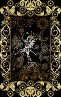Gizli tarot kartı ile soyut grafik tasarım. Major Arcana - aptal. Davet, el ilanı, etiket, poster, afiş, kart, etiket, kapak, web için uygundur. Vektör çizim.