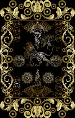 Tarot kartlı grafiksel soyut tasarım. Minor Arcana - Asa İki. Davetiye, ilan, çıkartma, poster, afiş, kart, etiket, kapak, web için uygun. Vektör illüstrasyonu.