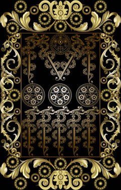 Tarot kartlı grafiksel soyut tasarım. Minor Arcana - Kılıçların dokuzlusu. Davetiye, ilan, çıkartma, poster, afiş, kart, etiket, kapak, web için uygun. Vektör illüstrasyonu.