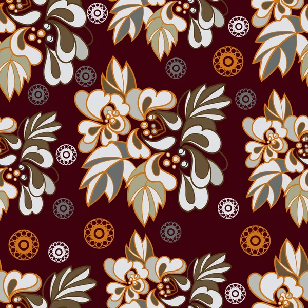 Nahtlose Stilisierte Abstrakte Muster Hintergrund Mit Blumen Silhouette Florale Textur — Stockvektor
