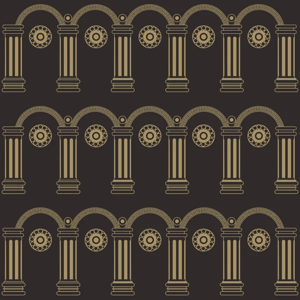 Nahtlos Stilisiertes Abstraktes Muster Hintergrund Mit Kolonnade Textur Mit Spalte — Stockvektor