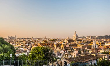 View of Rome from Pincio hill at sunrise clipart