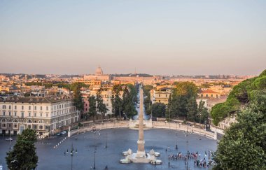 Piazza del Popolo adlı gündoğumu, Roma, İtalya