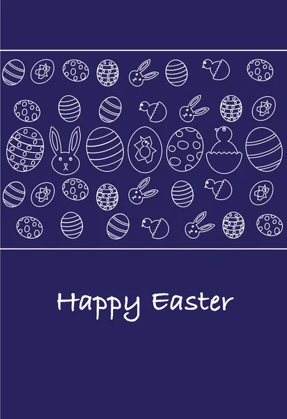 Mutlu Paskalya tebrik kartı, renkli arka plan üzerinde en az vektör çizim