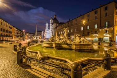 Piazza Navona adlı gündoğumu, Roma, İtalya