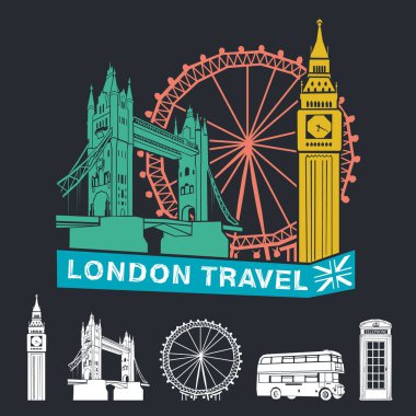 Londra seyahat etmek vektör çizim