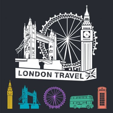 Londra seyahat etmek vektör çizim
