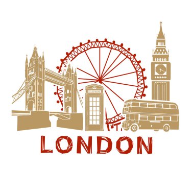 Londra seyahat etmek vektör çizim