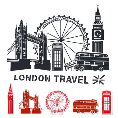 Londra seyahat etmek vektör çizim