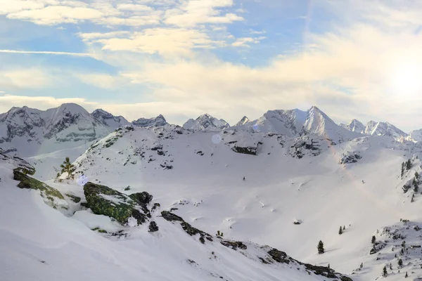 Австрийские Альпы зимой. Горный ландшафт "Заталь Арены" на вершине Европы — стоковое фото