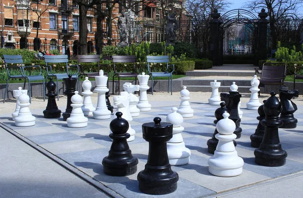 Park with big chess figures — Stock Photo, Image