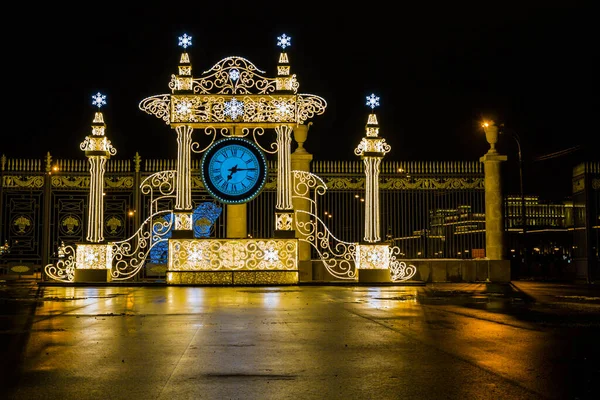 Moscow Januari 2020 Nordöstra Entrén Till Gorkij Park Dekorerad Med — Stockfoto