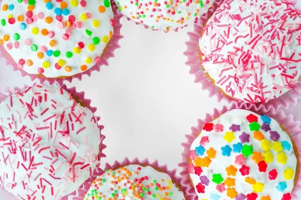 Muffins de couleur douce — Photo
