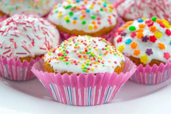 Muffins de cor doce Imagem De Stock