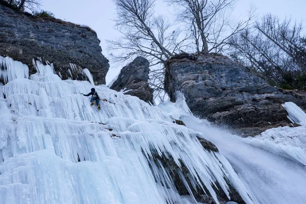 Frozen waterfall Pericnik — Stock Photo, Image