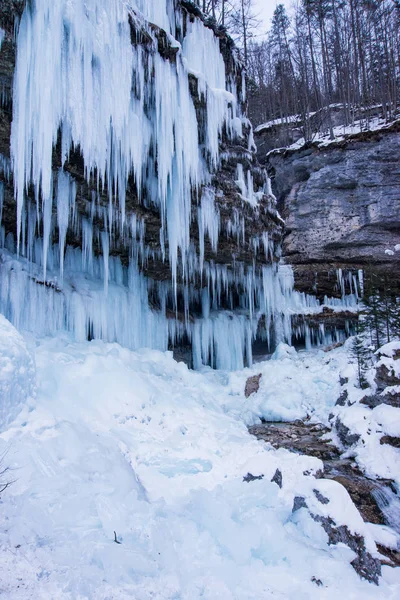 Frozen waterfall Pericnik — Stock Photo, Image