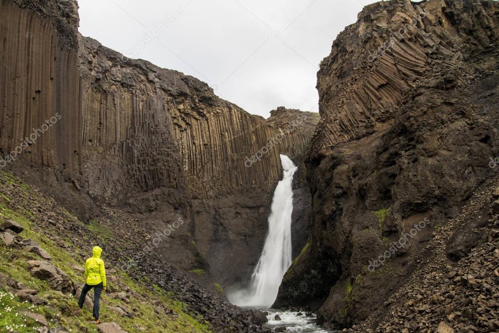 Scenic icelandic waterfall