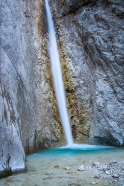 Slovenya Triglav Ulusal parkta doğal Martuljek şelale