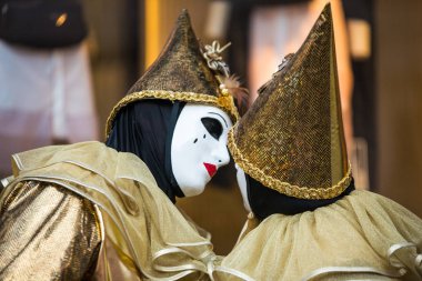 Geleneksel Venedik karnaval maskesi, maske Venedik, İtalya