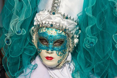Geleneksel Venedik karnaval maskesi, maske Venedik, İtalya