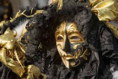 Geleneksel Venedik karnaval maskesi, maske Venedik, İtalya