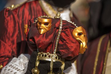 Geleneksel Venedik karnaval maskesi, maske Venedik, İtalya