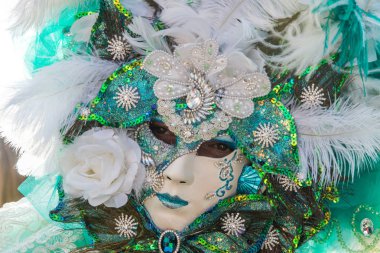 Geleneksel Venedik karnaval maskesi, maske Venedik, İtalya