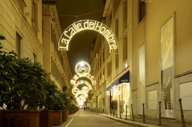 Noel ışıkları Gesu üzerinden ', Milan, İtalya