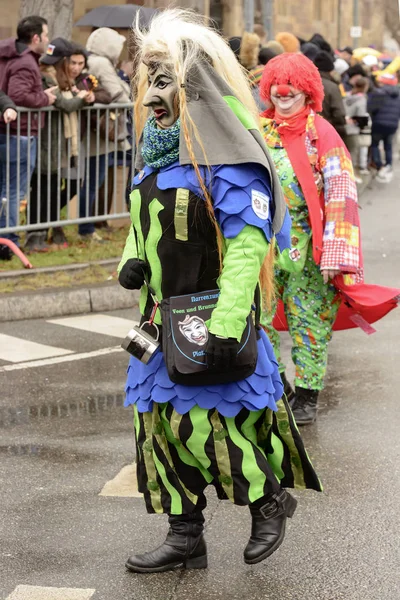 Karnaval geçit, Stuttgart, korkunç maskesi — Stok fotoğraf