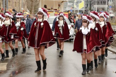 Karnaval geçit, Stuttgart, mor pelerin öğrencileri