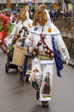 Karnaval geçit, Stuttgart, beyaz maske