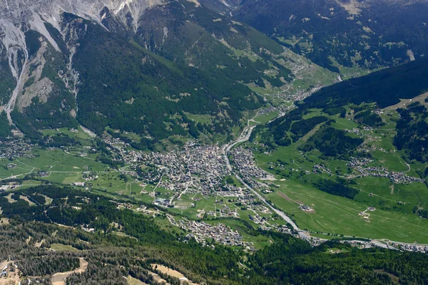 Letecké, Bormio Itálie — Stock fotografie