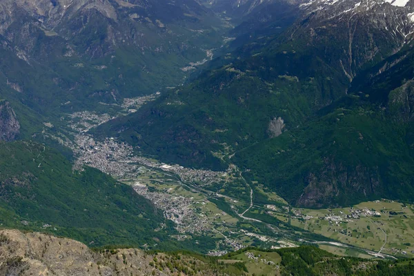 Chiavenna aerial, Itália — Fotografia de Stock