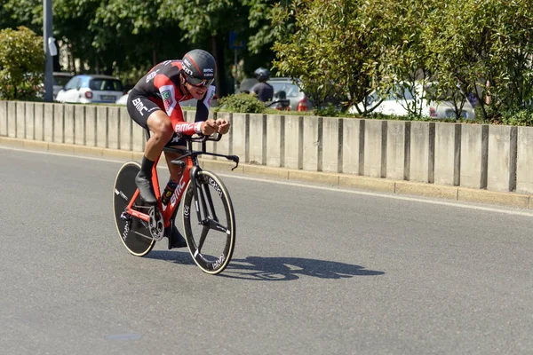 Equipo BMC competidor a alta velocidad en Giro 2017, Milán — Foto de Stock