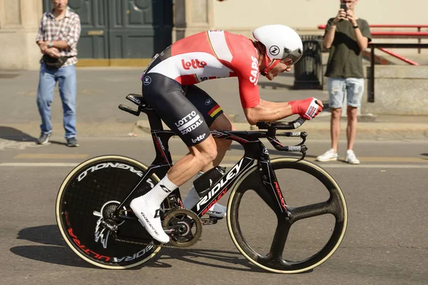 Tomasz Marczynski competidor a alta velocidad en Giro 2017, Milán — Foto de Stock