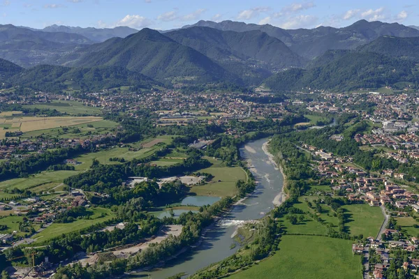 Brembo nehir Valbrembo, İtalya — Stok fotoğraf