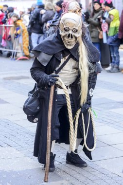 Karnaval geçit, Stuttgart, korkunç iskelet maskesi