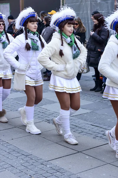 Young majorettes at Carnival parade, Stuttgart — Stock Photo, Image